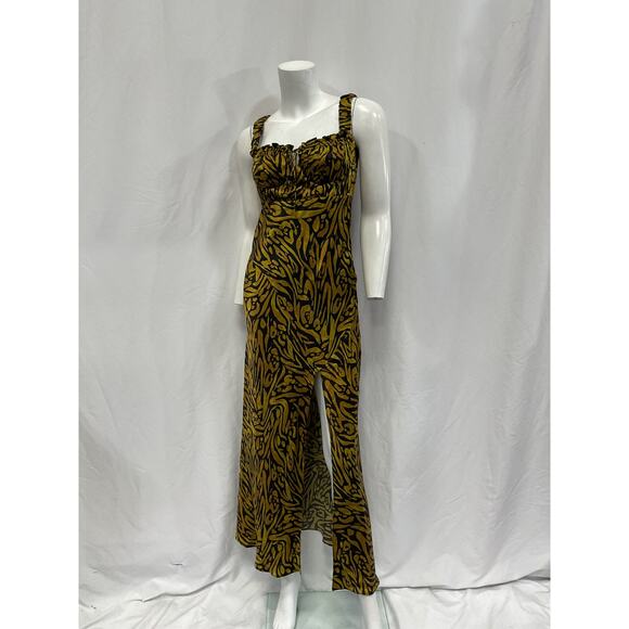 Nicholas 'Nina' Gold Silk Dress Size 2 - Picture 2 of 5